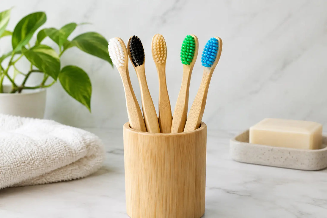 5 Pack Bamboo Toothbrushes for Everyday Use