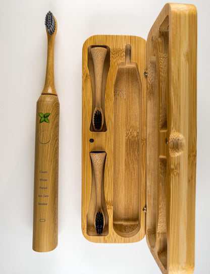 Bamboo Storage/travel box for electric toothbrush. Sonicare and IPX-7 Compatible