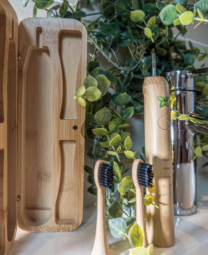 Bamboo Storage/travel box for electric toothbrush. Sonicare and IPX-7 Compatible